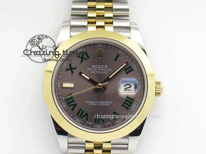 AAA Replica Watches SS A DateJust Version Edition II BP 3606 Bracelet Colorful 41mm Dial YG Jubilee Best Maker On Gray New Roman 0105